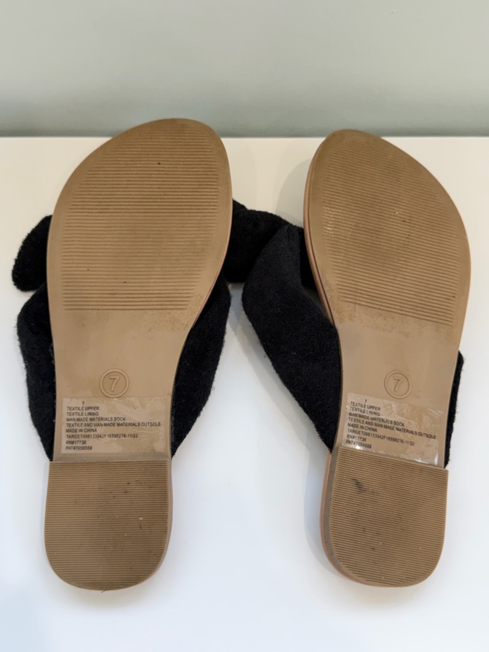 Black Knot Slide Sandals Women 7 Open Toe Flat Slip On Casual Summer Minimalist - Picture 4 of 5